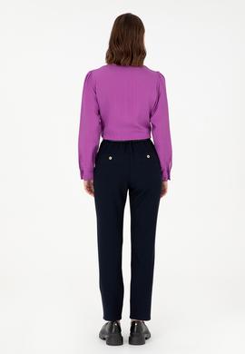 Kadın Lacivert Kanvas Pantolon - 50290900003