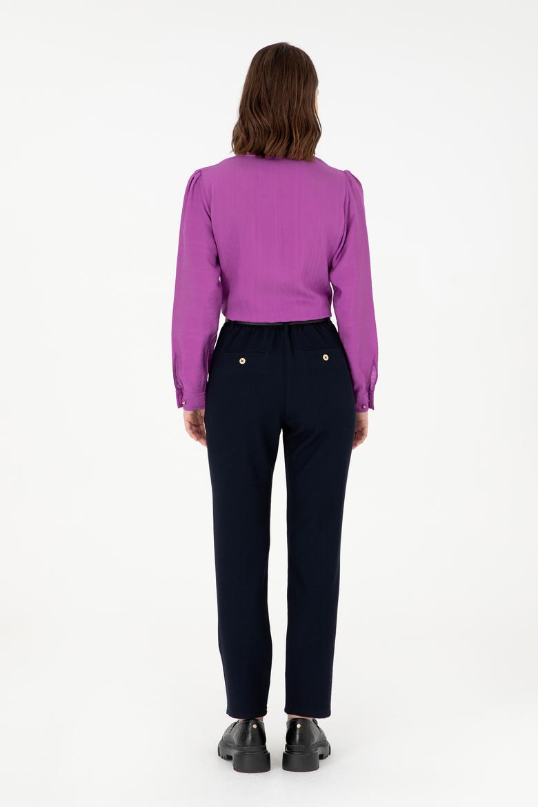 Kadın Lacivert Kanvas Pantolon - 50290900003