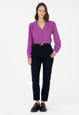 Kadın Lacivert Kanvas Pantolon - 50290900003