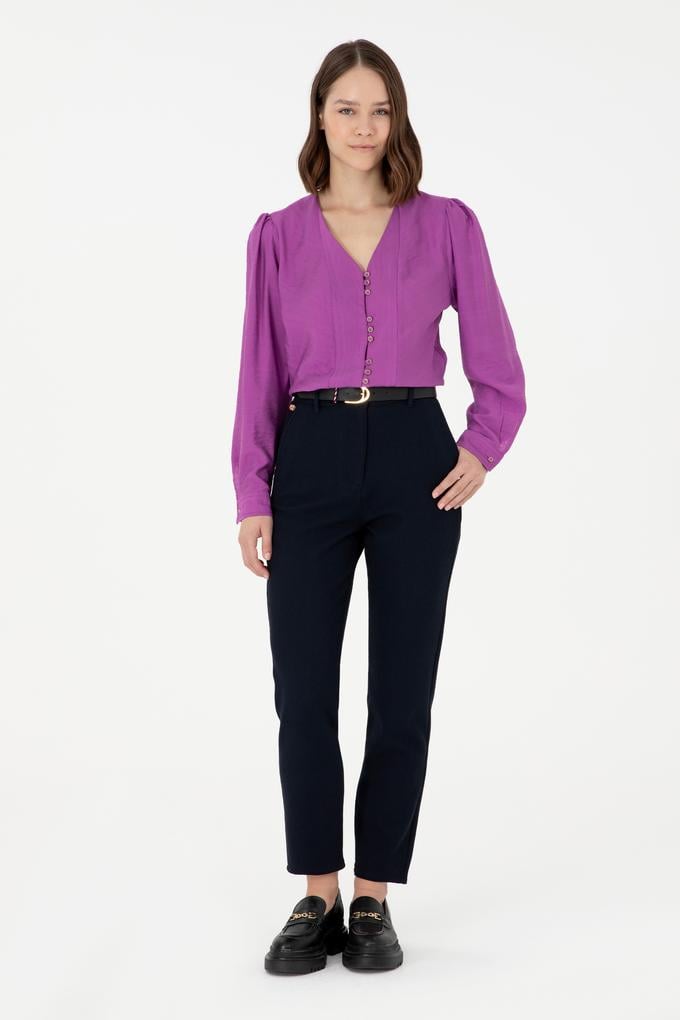 Kadın Lacivert Kanvas Pantolon