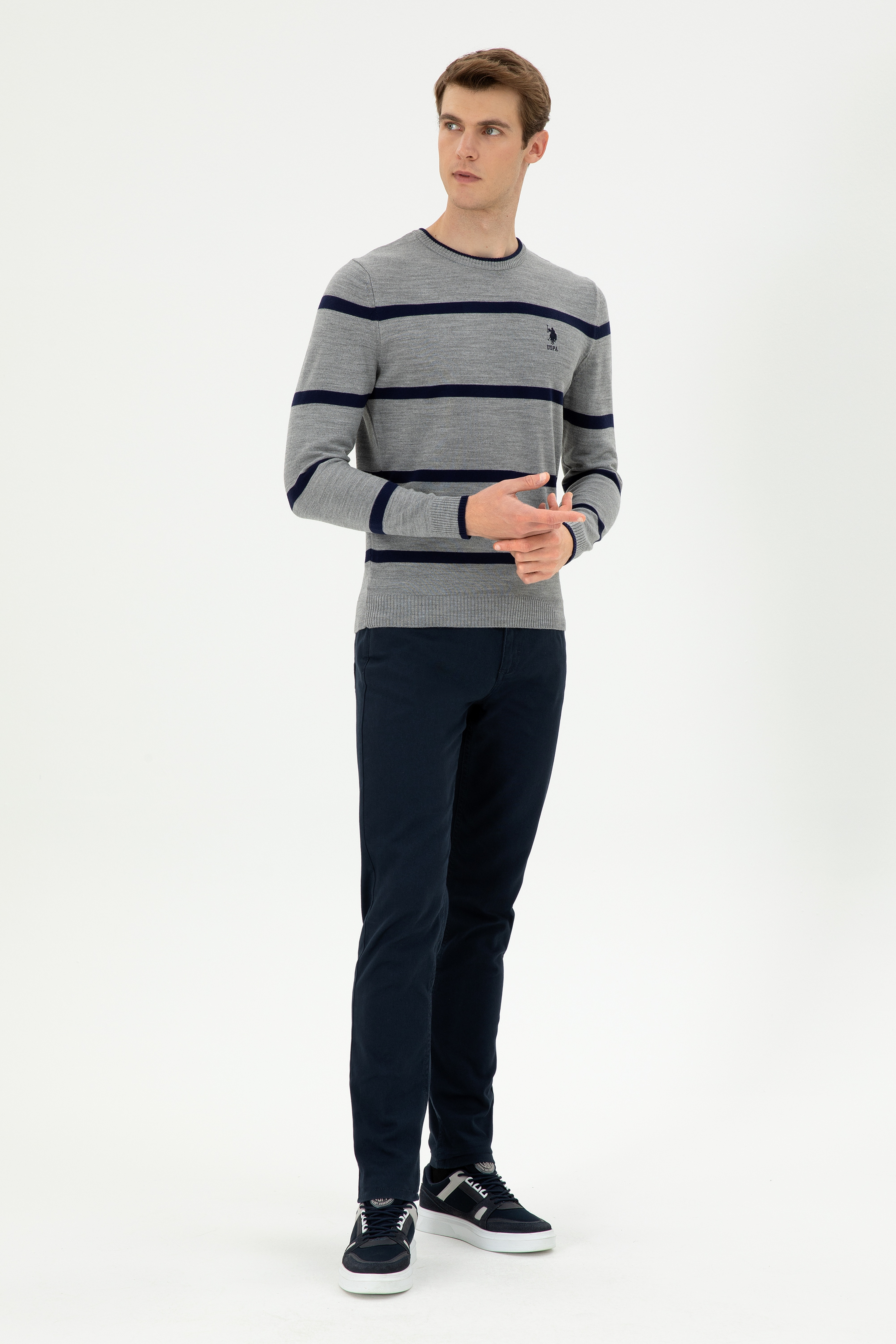 Erkek Slim Fit Lacivert Kanvas Pantolon - Image 1
