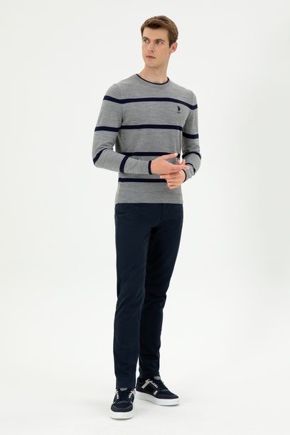 Erkek Slim Fit Lacivert Kanvas Pantolon