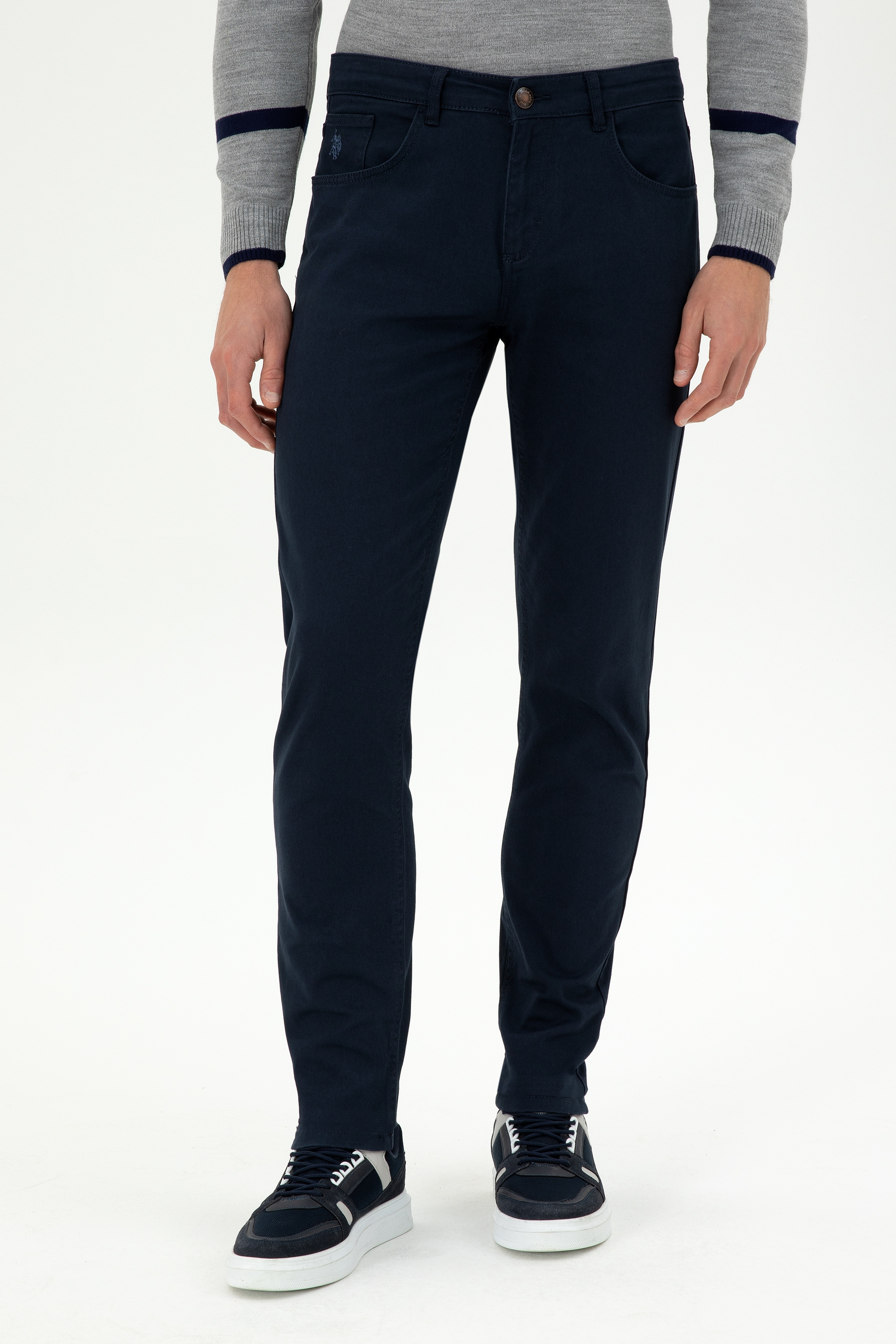 Erkek Slim Fit Lacivert Kanvas Pantolon - Image 2