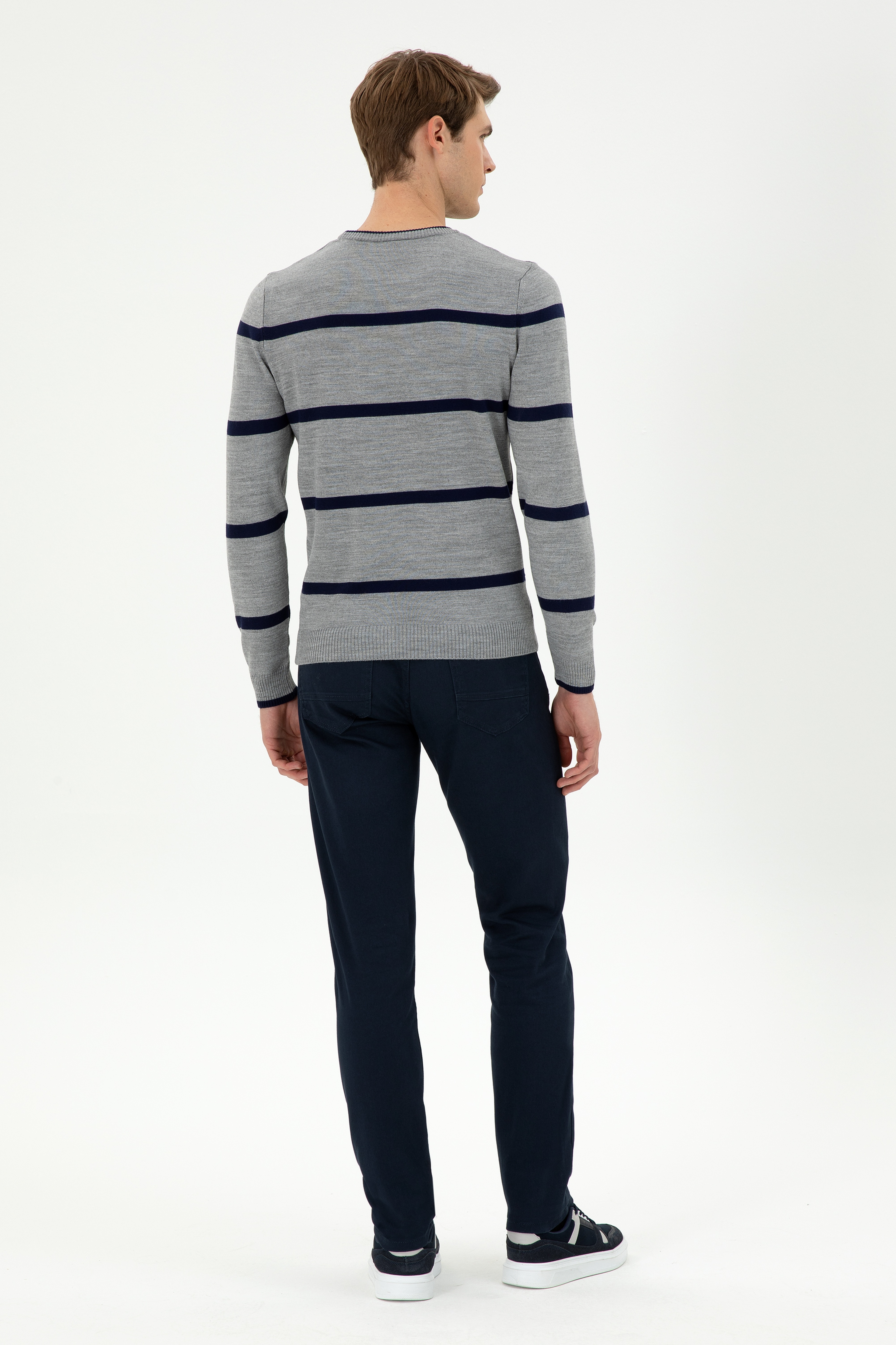 Erkek Slim Fit Lacivert Kanvas Pantolon - Image 4
