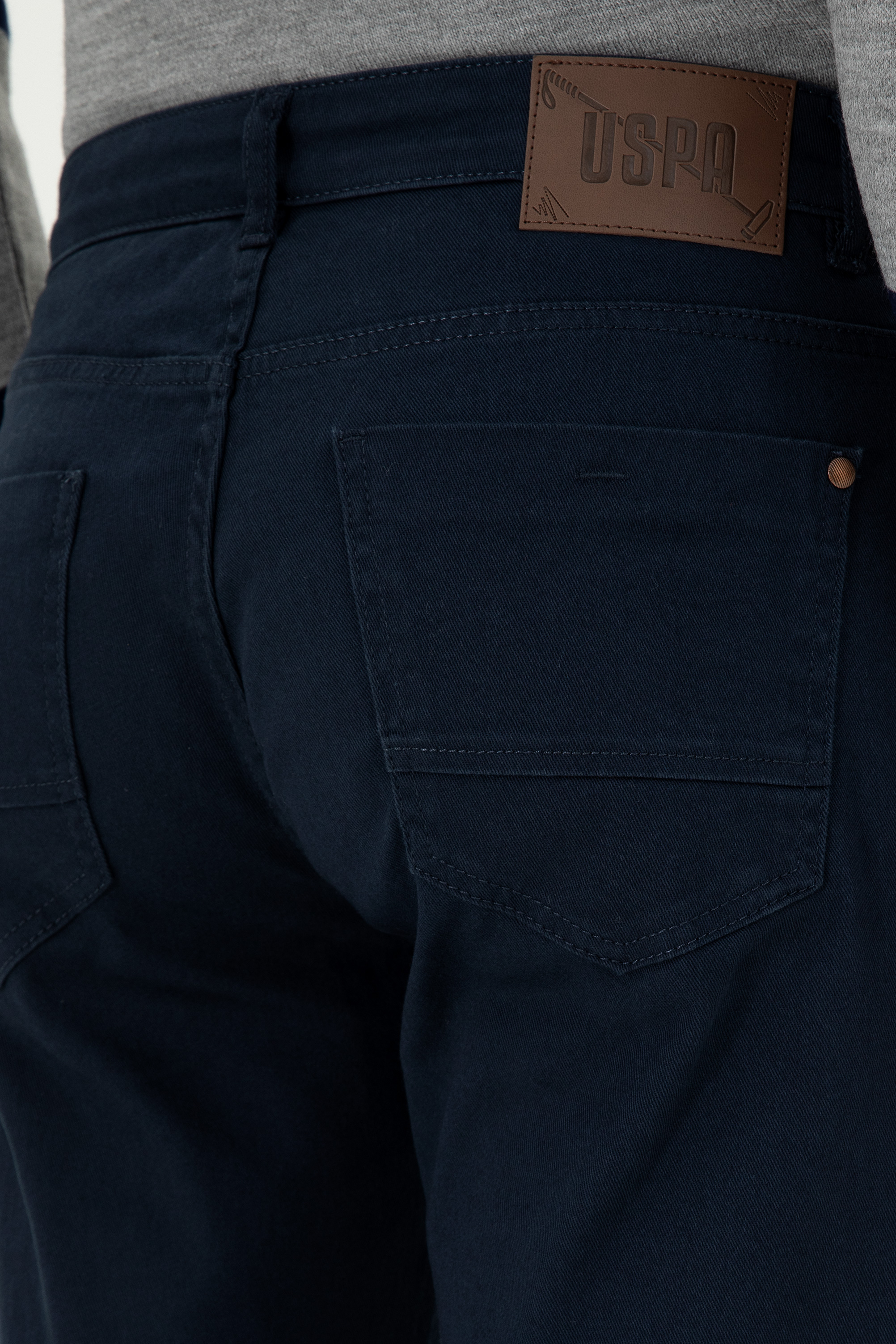 Erkek Slim Fit Lacivert Kanvas Pantolon