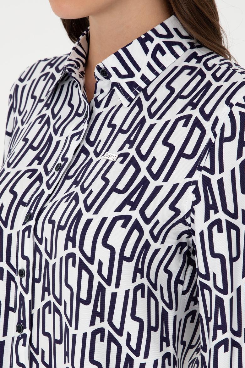 Kadın Lacivert Uzun Kollu Gömlek - 50292297023