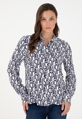 Kadın Lacivert Uzun Kollu Gömlek - 50292297023