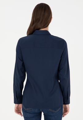 Kadın Lacivert Uzun Kollu Basic Gömlek - 50295710021