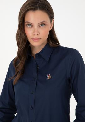 Kadın Lacivert Uzun Kollu Basic Gömlek - 50295710021