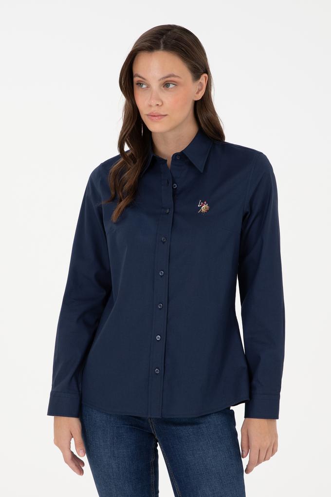 Kadın Lacivert Uzun Kollu Basic Gömlek