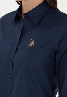 Kadın Lacivert Uzun Kollu Basic Gömlek - 50295710021