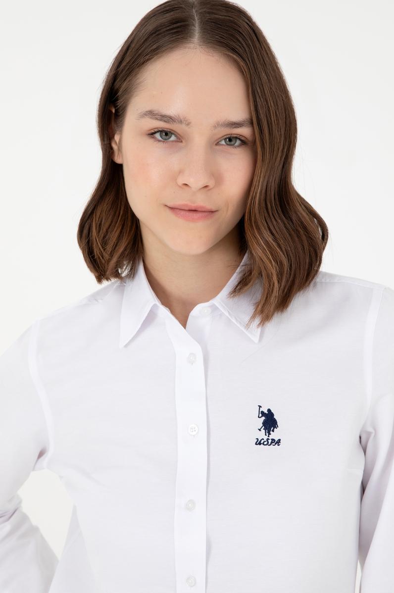 Kadın Beyaz Uzun Kollu Basic Gömlek