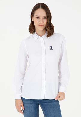 Kadın Beyaz Uzun Kollu Basic Gömlek - 50295711002