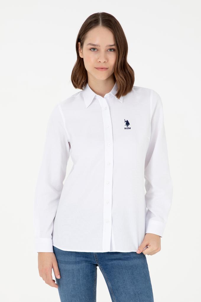 Kadın Beyaz Uzun Kollu Basic Gömlek