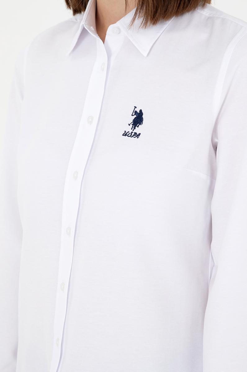 Kadın Beyaz Uzun Kollu Basic Gömlek