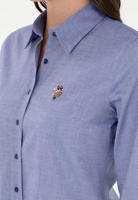 Kadın Mavi Uzun Kollu Basic Gömlek - 50295710042