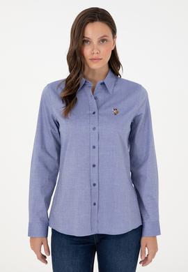 Kadın Mavi Uzun Kollu Basic Gömlek - 50295710042