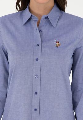 Kadın Mavi Uzun Kollu Basic Gömlek - 50295710042