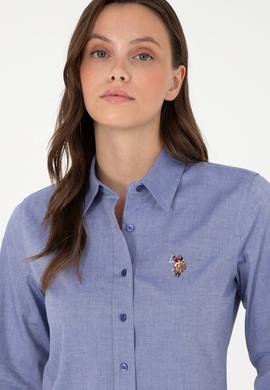 Kadın Mavi Uzun Kollu Basic Gömlek - 50295710042