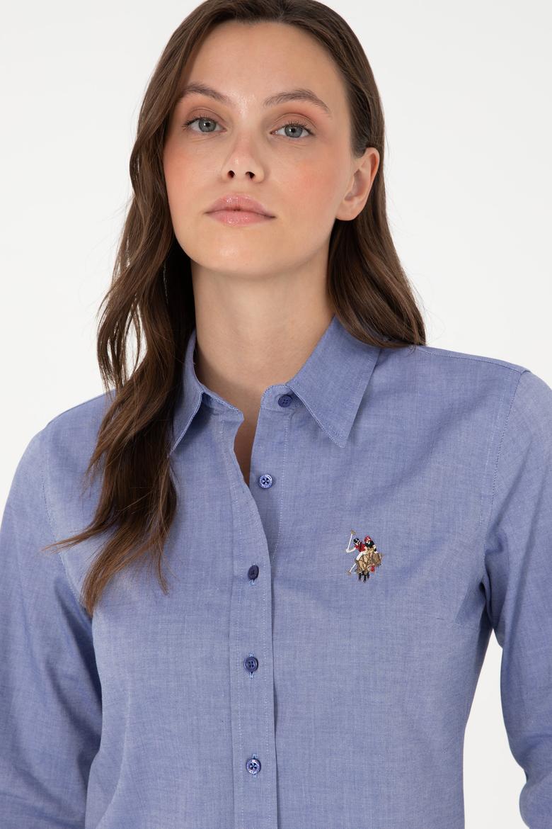 Kadın Mavi Uzun Kollu Basic Gömlek - 50295710042