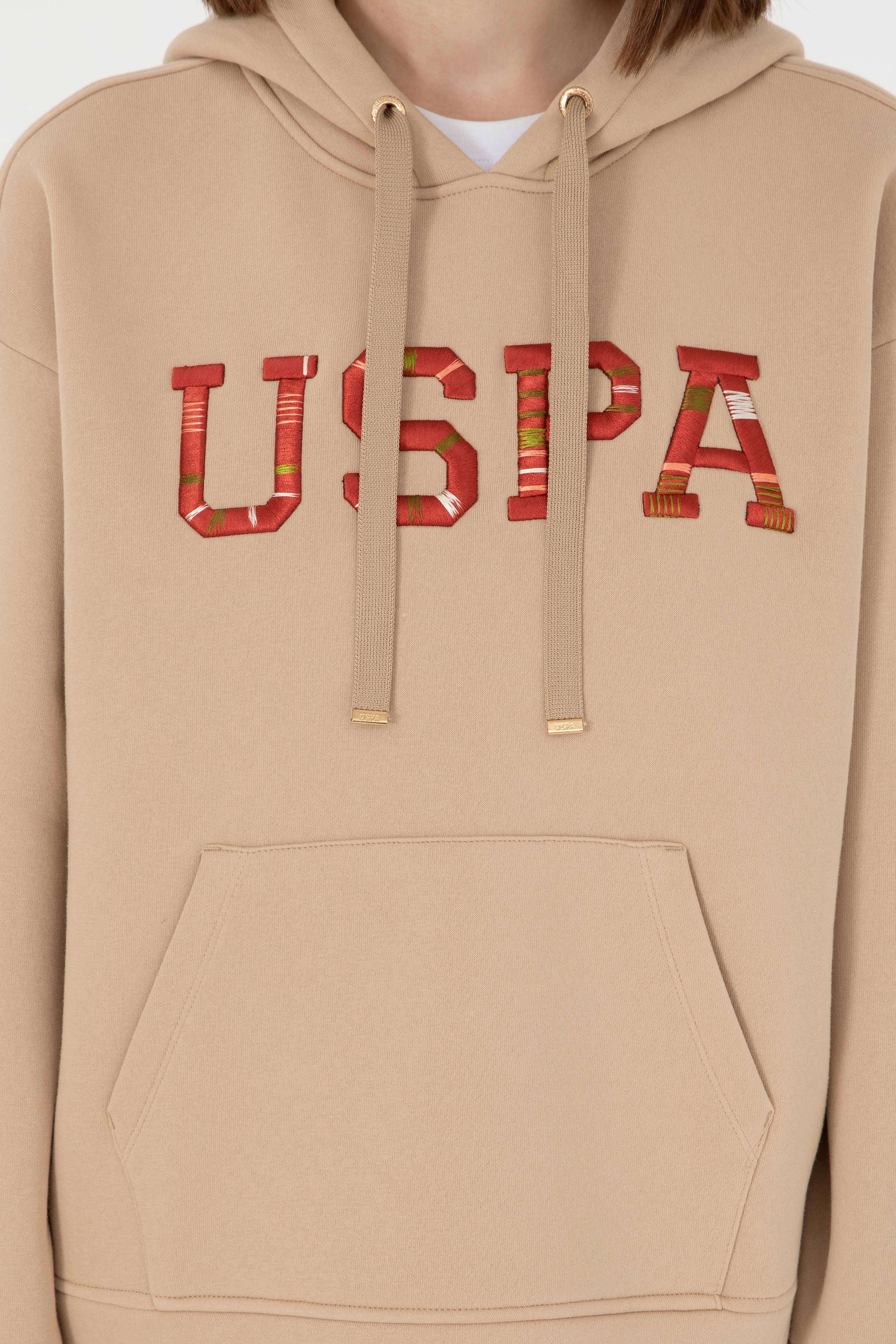 Kadın Kum Kapüşonlu Sweatshirt - Image 6