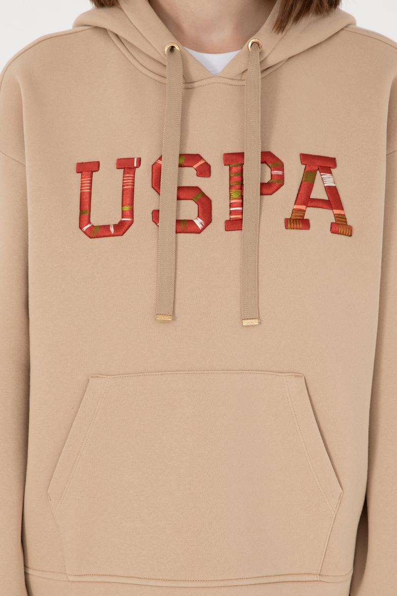 Kadın Kum Kapüşonlu Sweatshirt - 50298586013