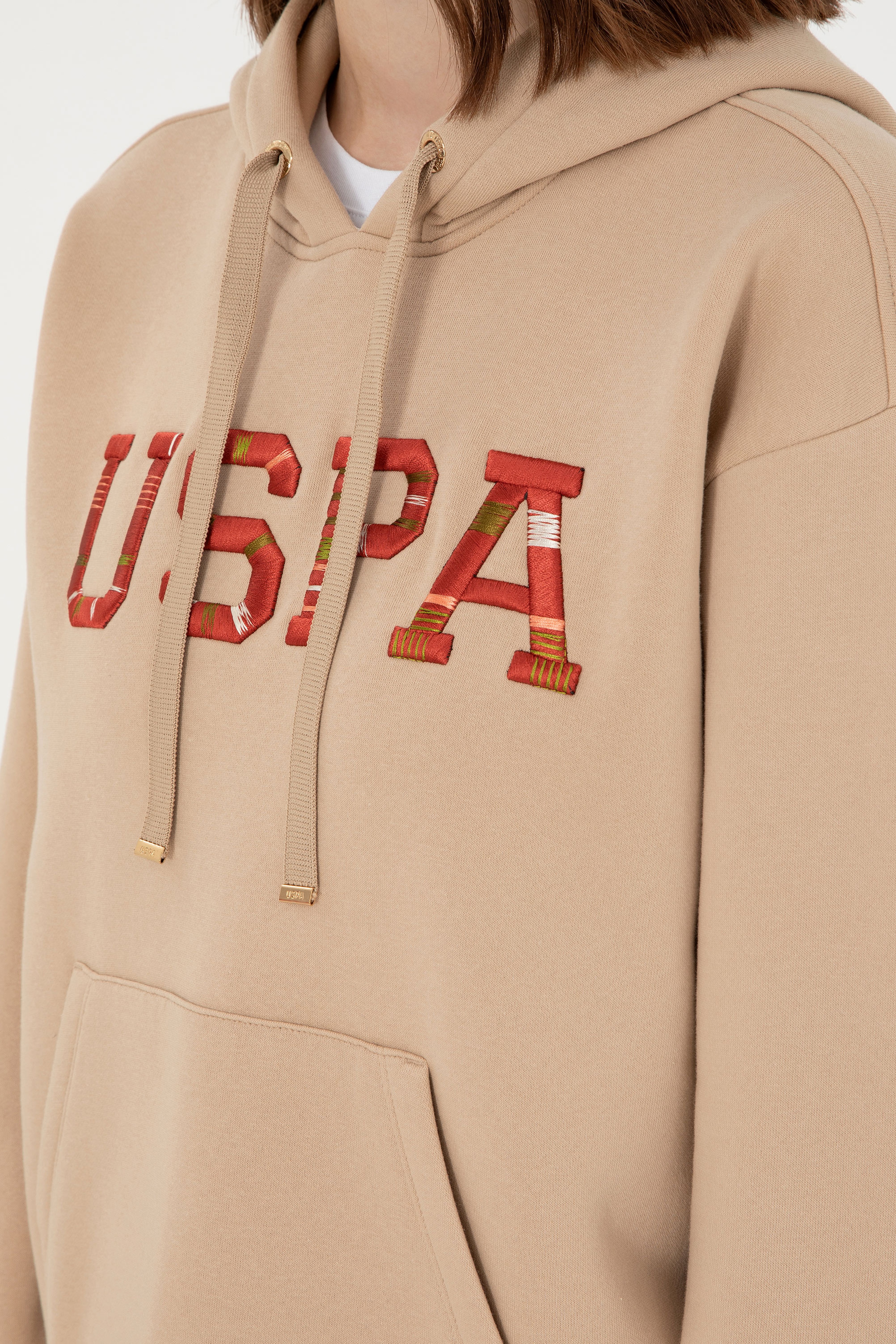 Kadın Kum Kapüşonlu Sweatshirt - Image 7