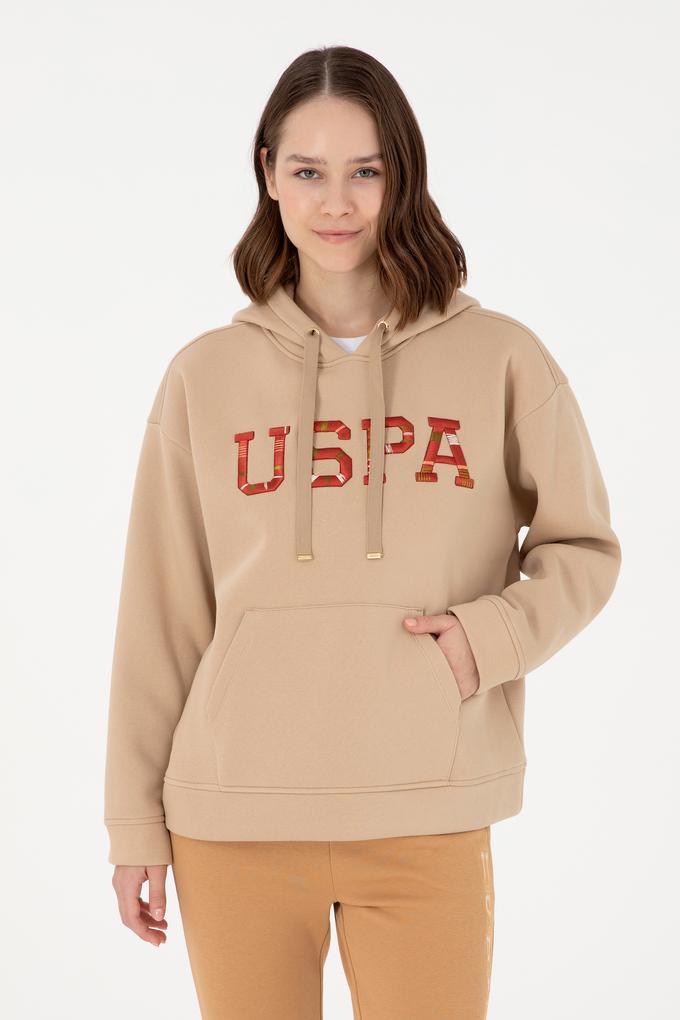 Kadın Kum Kapüşonlu Sweatshirt