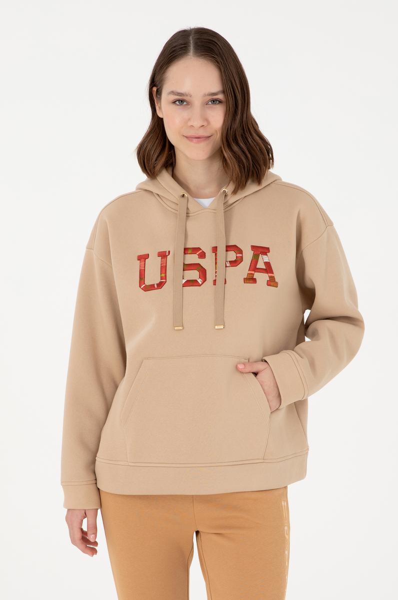 Kadın Kum Kapüşonlu Sweatshirt