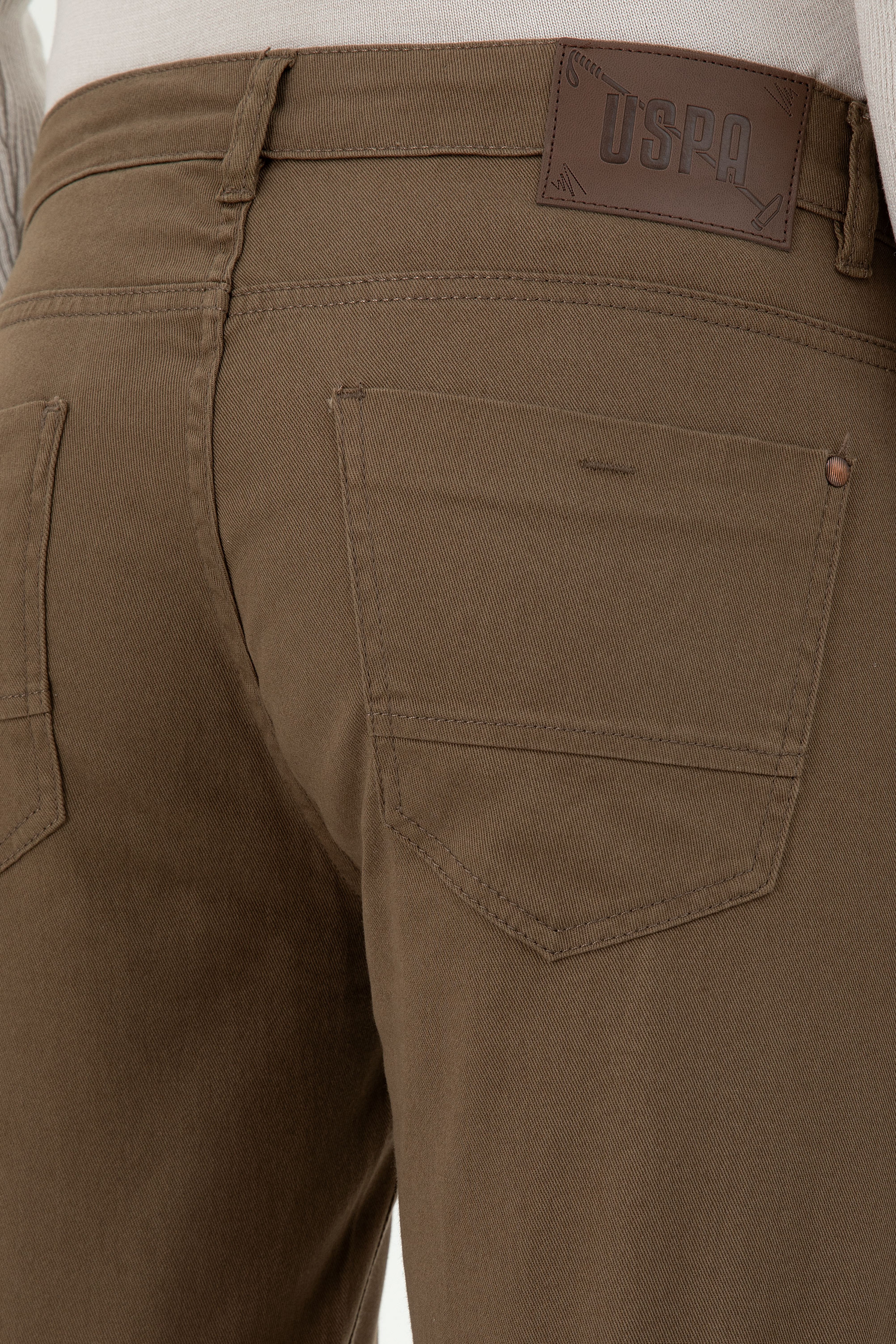 Erkek Slim Fit Haki Kanvas Pantolon - Image 6