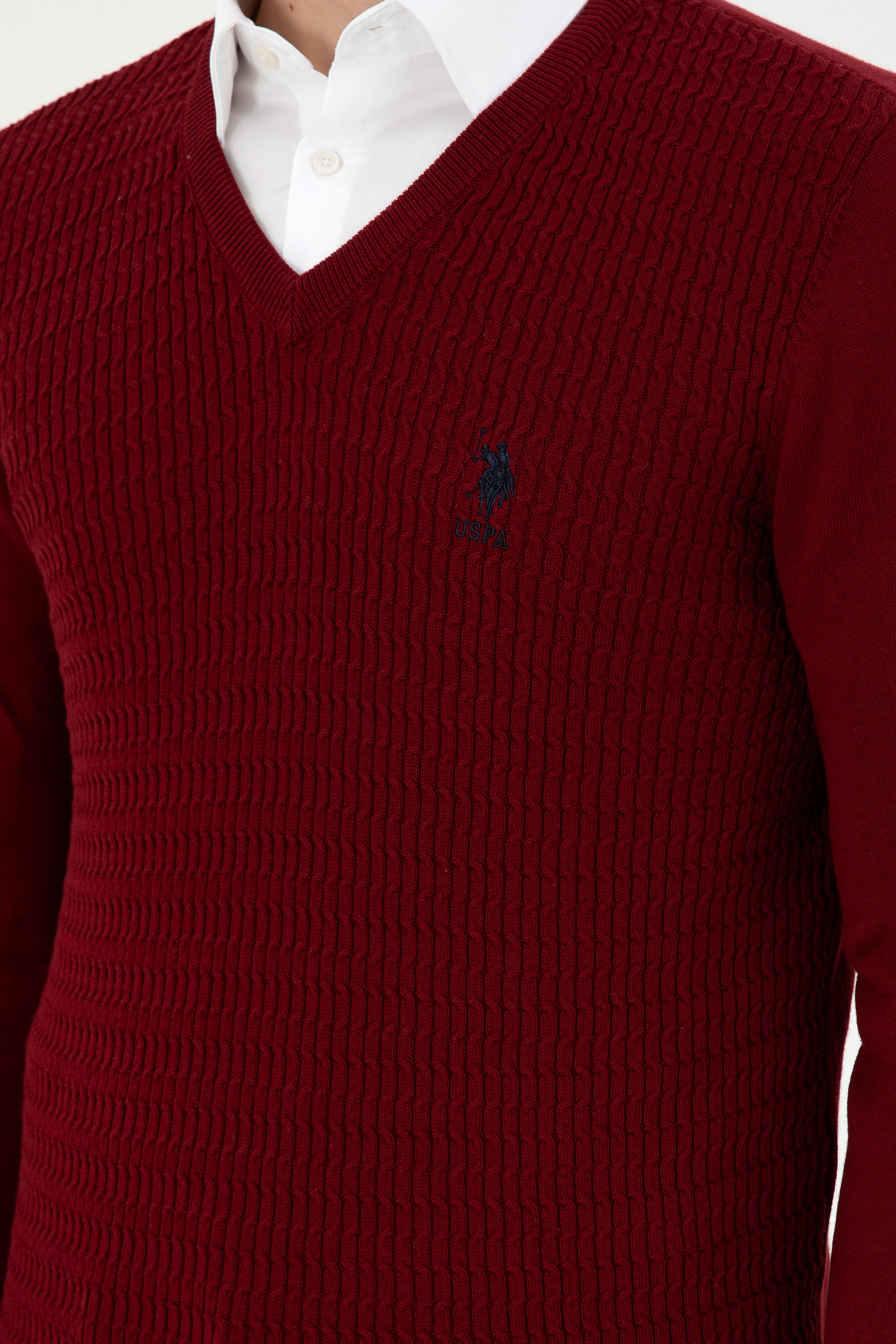 Erkek Bordo Basic Kazak
