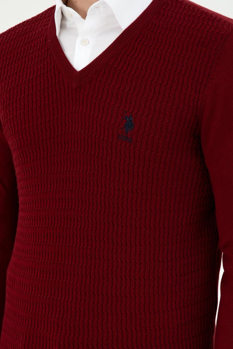 Erkek Bordo Basic Kazak - 50288879020