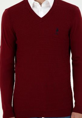 Erkek Bordo Basic Kazak - 50288879020