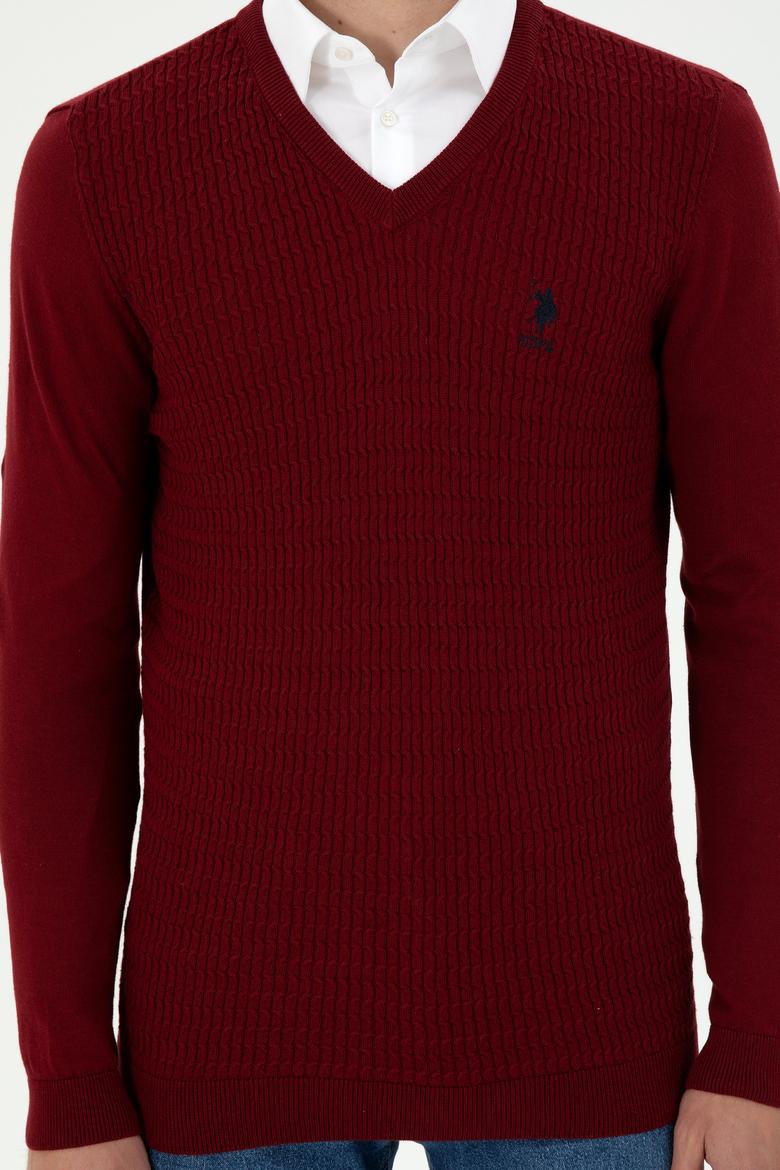 Erkek Bordo Basic Kazak - 50288879020