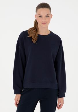 Kadın Lacivert Bisiklet Yaka Sweatshirt - 50291228015