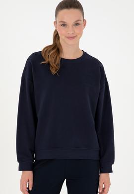 Kadın Lacivert Bisiklet Yaka Sweatshirt - 50291228015