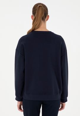 Kadın Lacivert Bisiklet Yaka Sweatshirt - 50291228015
