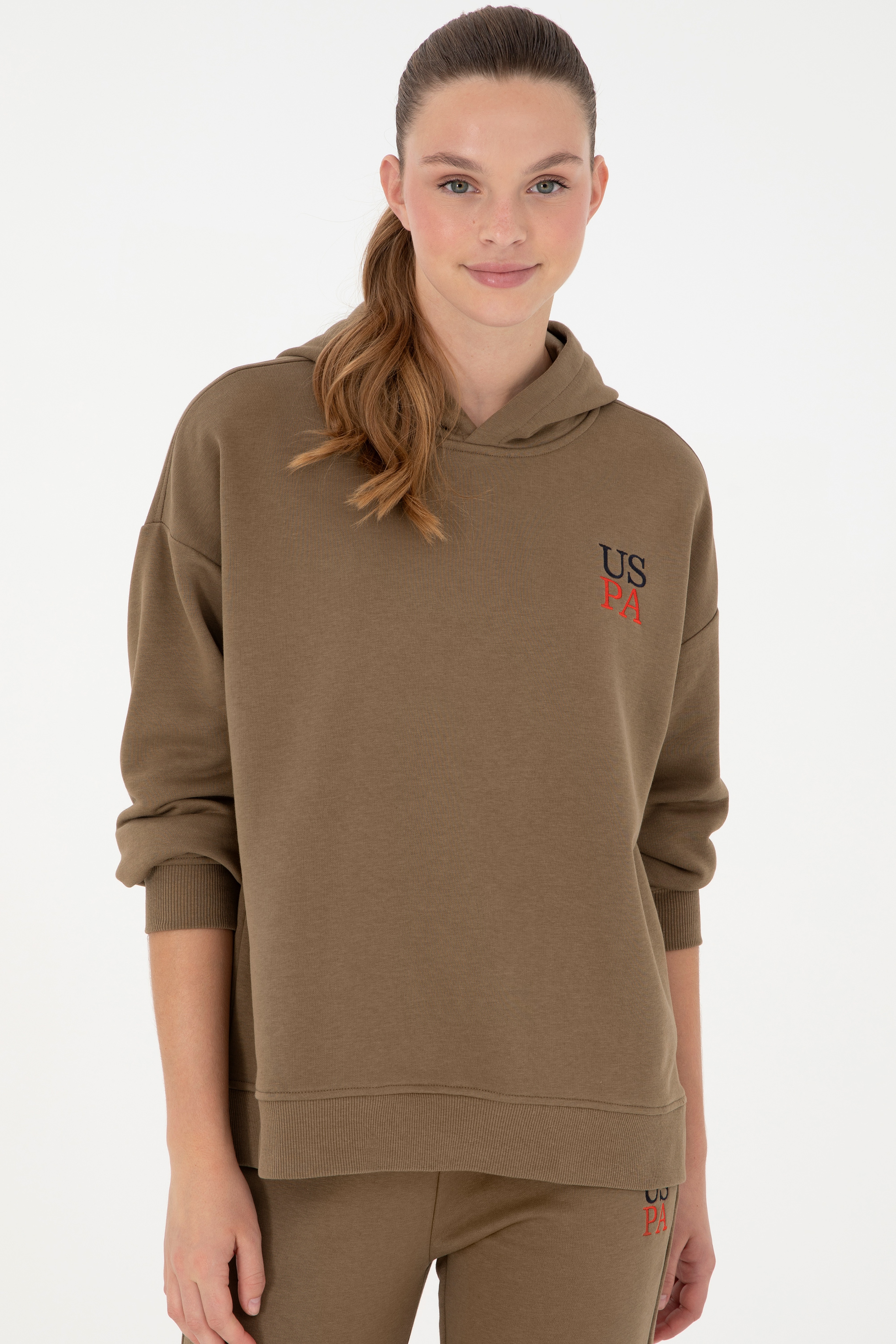Kadın Haki Sweatshirt - Image 3