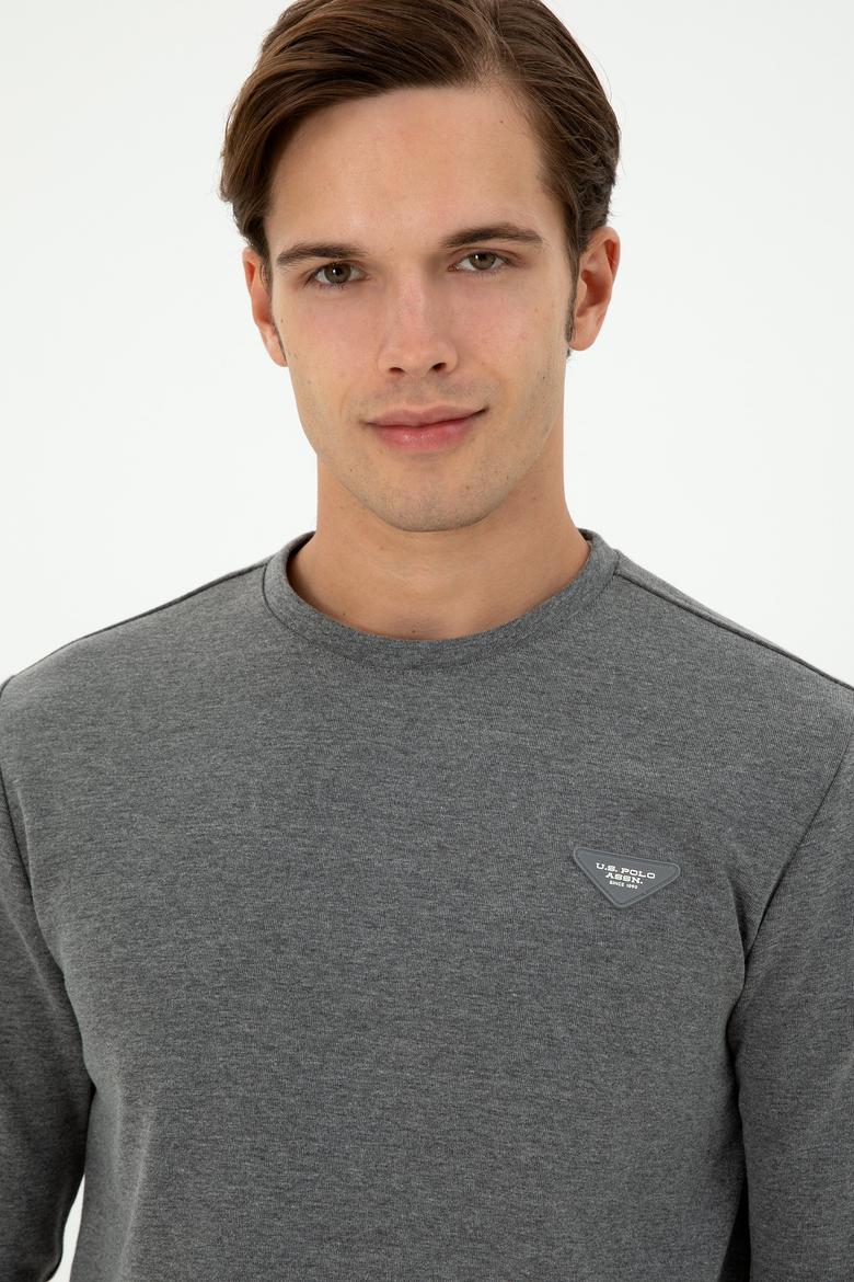 Erkek Regular Fit Bisiklet Yaka Antrasit Melanj Sweatshirt - 50295916029