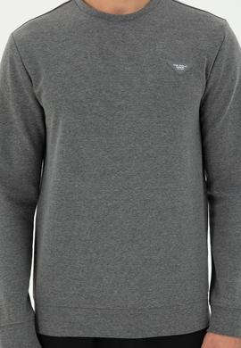 Erkek Regular Fit Bisiklet Yaka Antrasit Melanj Sweatshirt - 50295916029