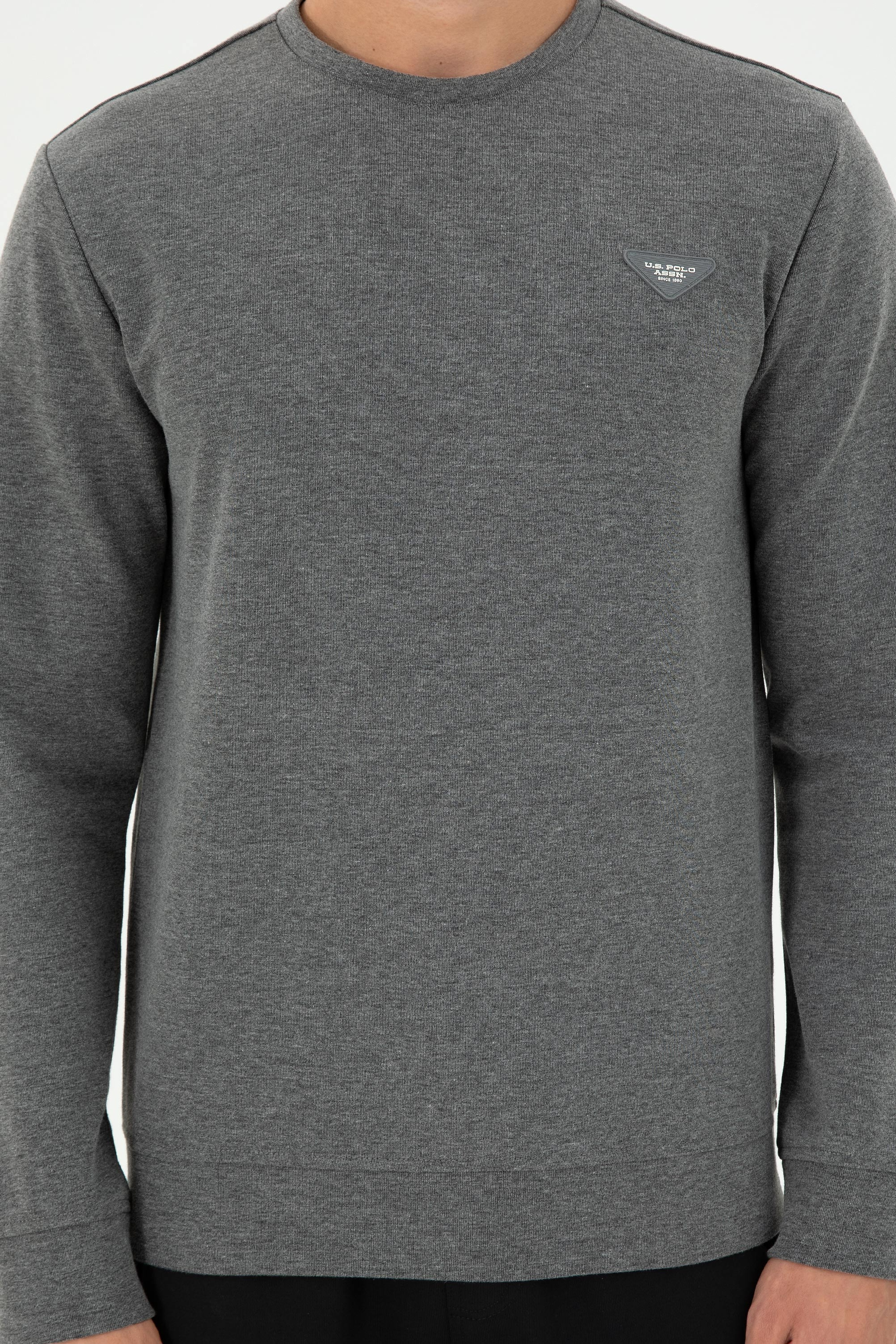 Erkek Regular Fit Bisiklet Yaka Antrasit Melanj Sweatshirt