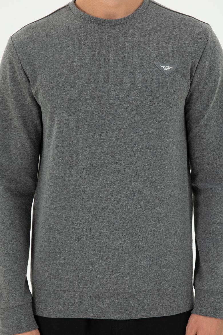 Erkek Regular Fit Bisiklet Yaka Antrasit Melanj Sweatshirt - 50295916029