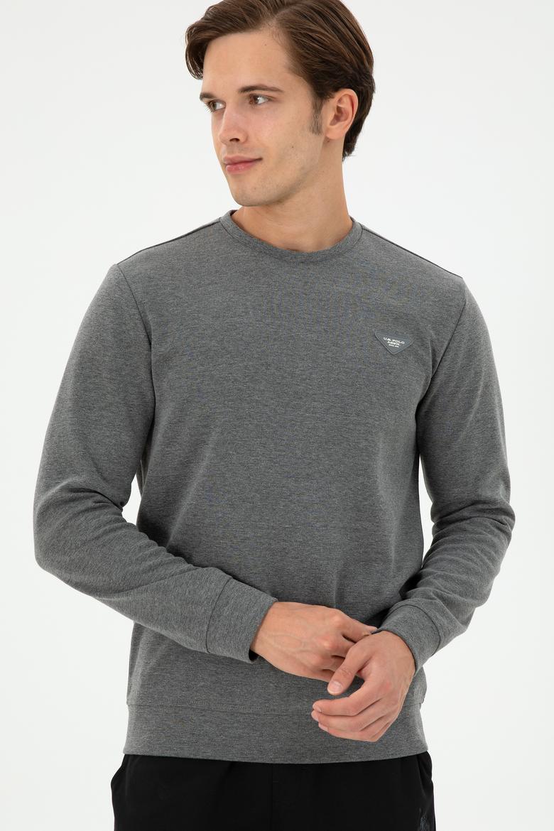 Erkek Regular Fit Bisiklet Yaka Antrasit Melanj Sweatshirt - 50295916029