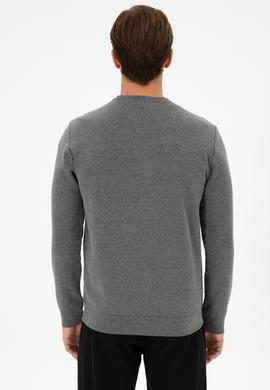 Erkek Regular Fit Bisiklet Yaka Antrasit Melanj Sweatshirt - 50295916029