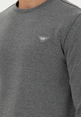 Erkek Regular Fit Bisiklet Yaka Antrasit Melanj Sweatshirt - 50295916029