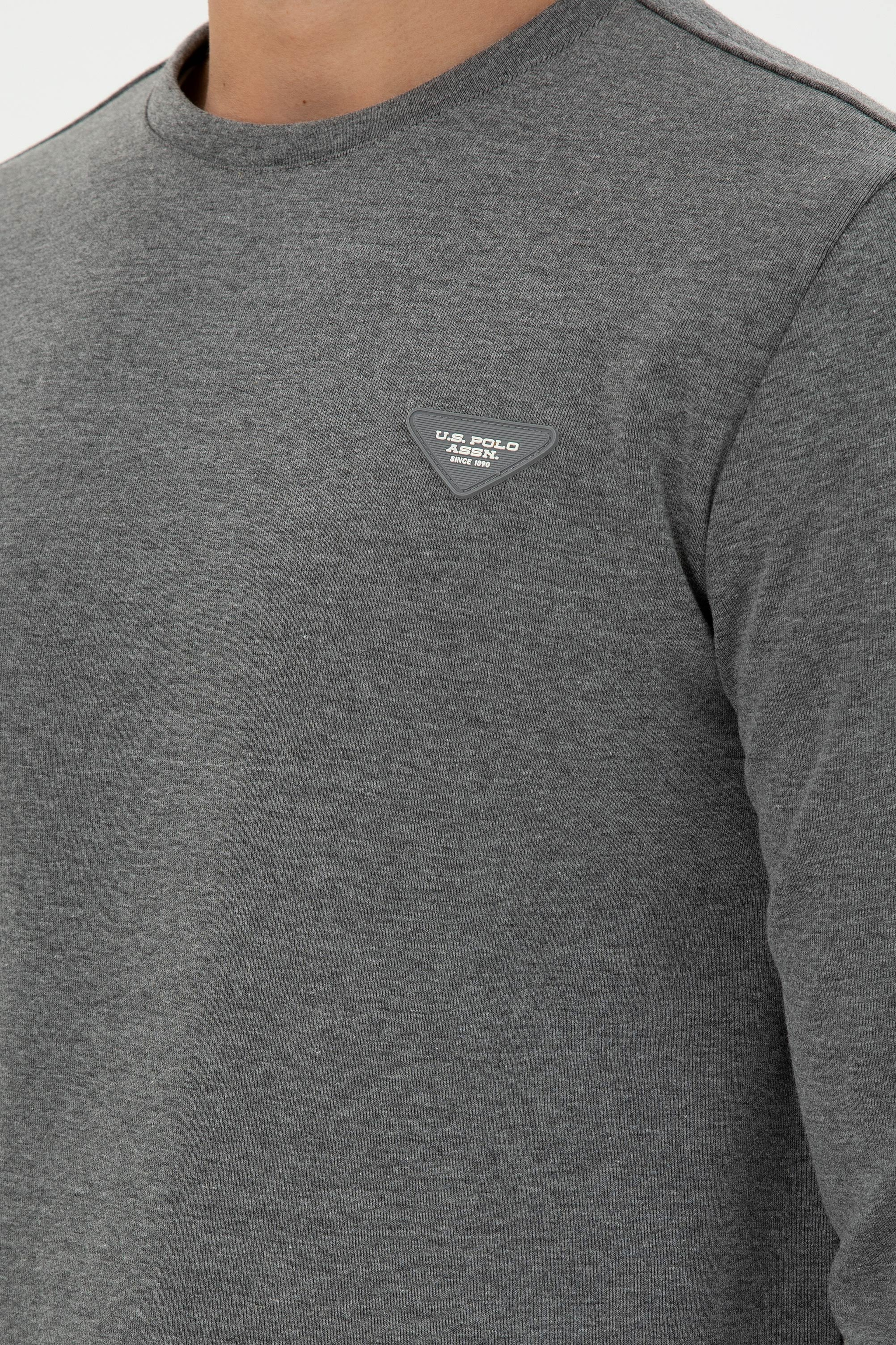 Erkek Regular Fit Bisiklet Yaka Antrasit Melanj Sweatshirt - Image 7