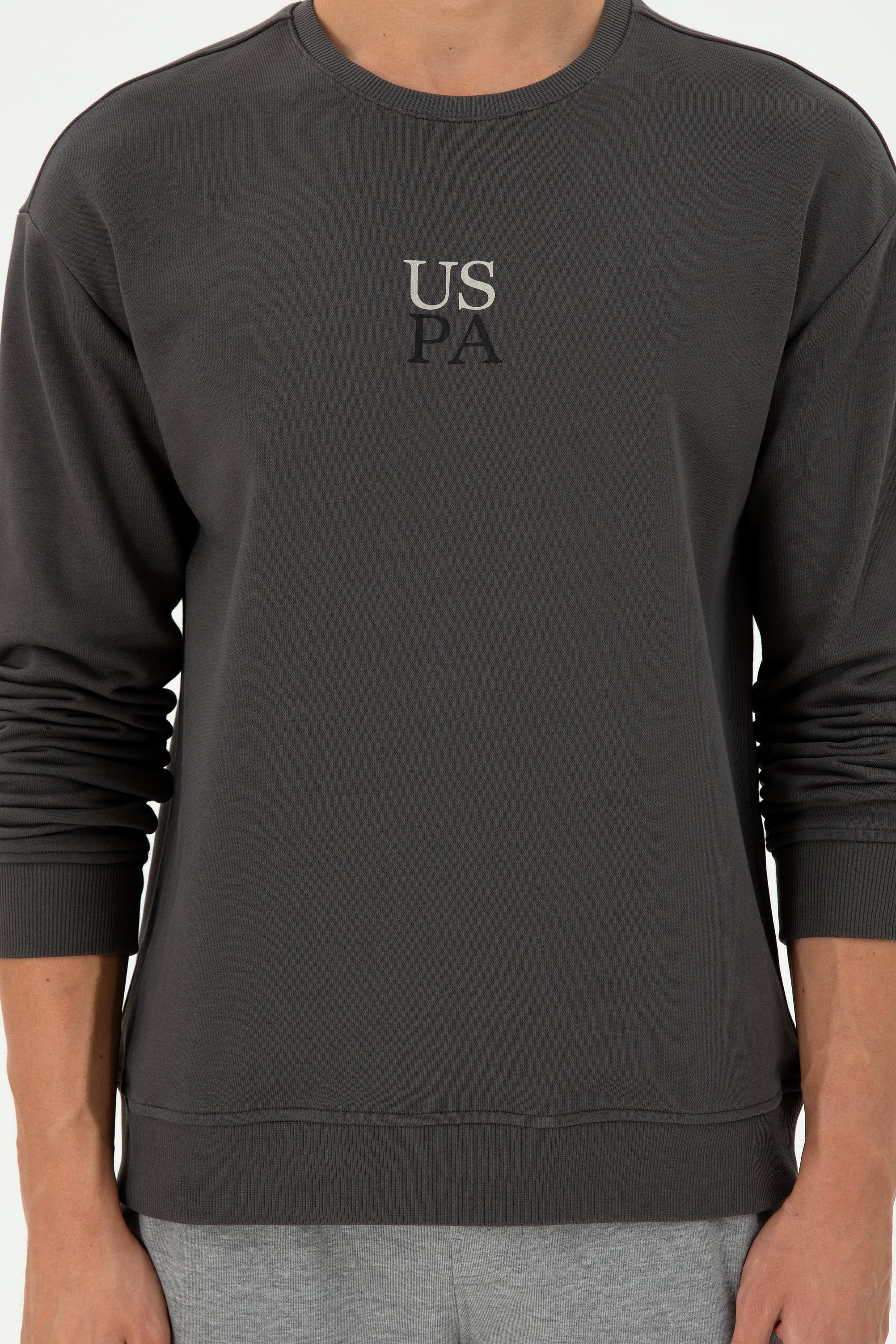 Erkek Antrasit Basic Sweatshirt - Image 6
