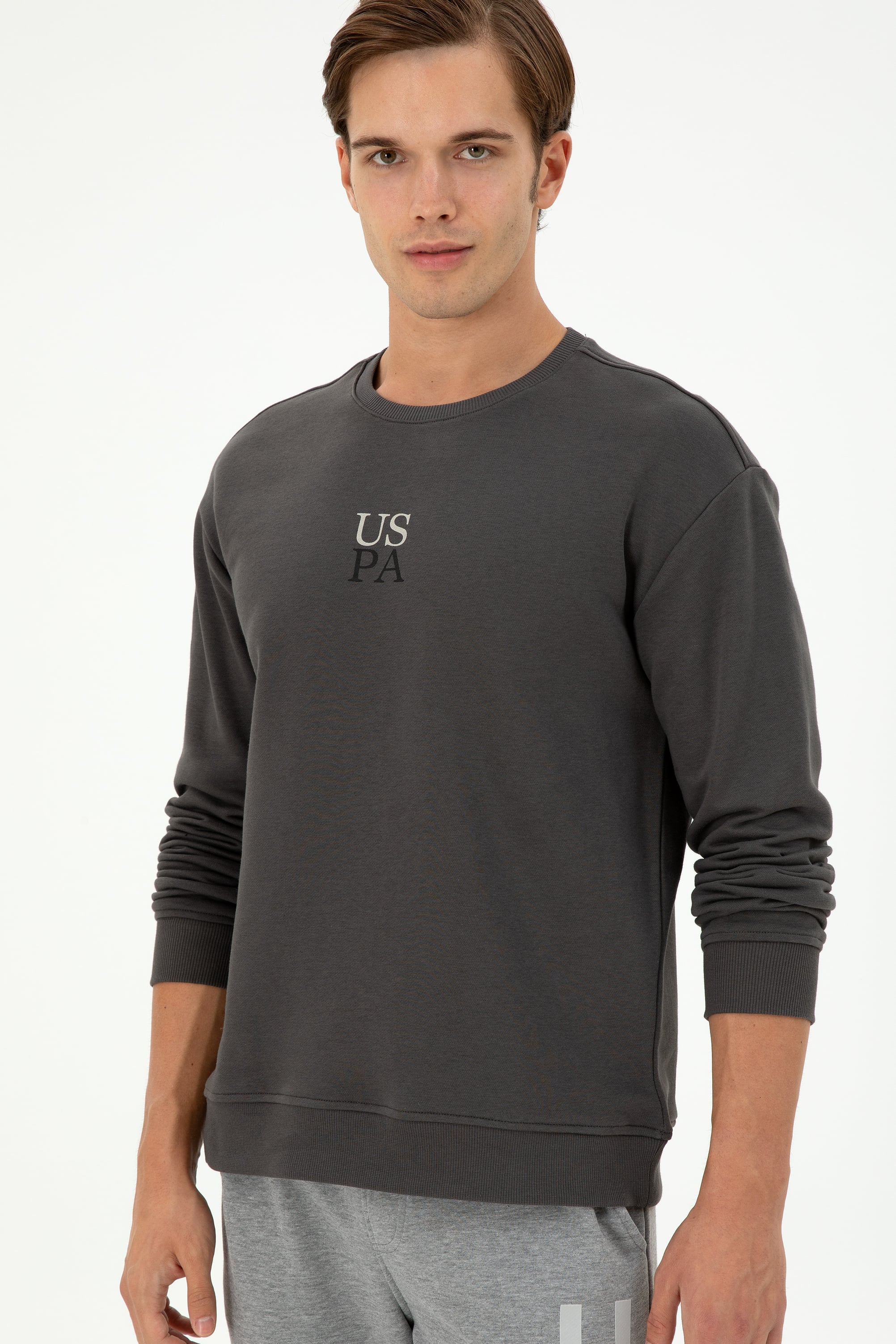 Erkek Antrasit Basic Sweatshirt - Image 3