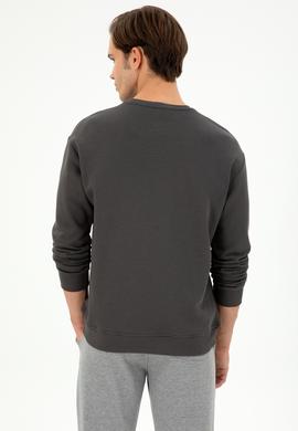 Erkek Antrasit Basic Sweatshirt - 50293420019