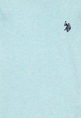 Kız Çocuk Su Yeşili Bisiklet Yaka Basic Kazak - 50293586166